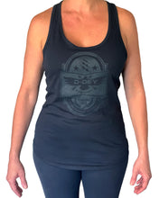 Load image into Gallery viewer, D-Dey Black on Black Crest Women&#39;s Tank Top - Soft, Comfortable and Pre-Shrunk