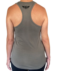 D-Dey Warm Gray Circle and Arrows Women's Tank Top, Soft, Comfortable and Pre-Shrunk