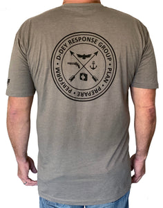 D-Dey Warm Gray Circle and Arrows T-Shirt, Soft, Comfortable and Pre-Shrunk