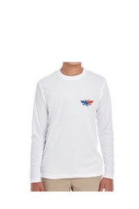D-Dey Youth, Patriotic White, Long-Sleeved, Cool and Dry Sport Performance Interlock T-Shirt